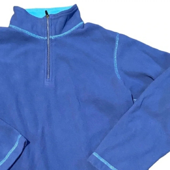 LANDS’END EUC BOYS GIRLS BLUE TOP AHIRT FLEECE SWEATER WINTER SIZE M 10 12 - Picture 3 of 4